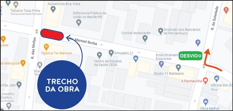 Trecho da Avenida Manoel Borba é totalmente interditado pela Compesa