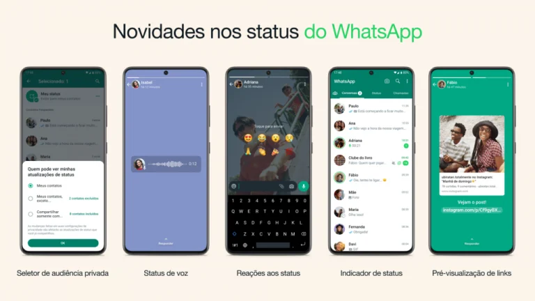 WhatsApp atualiza a função “Status” possibilitando a mensagens de voz